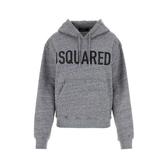 Dsquared Women Melange Grey Cotton Sweatshirt